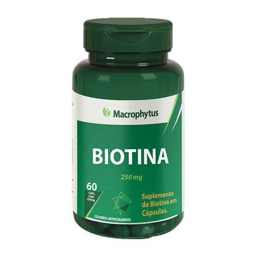Biotina Vitamina H 250Mg Macrophytus 60Caps