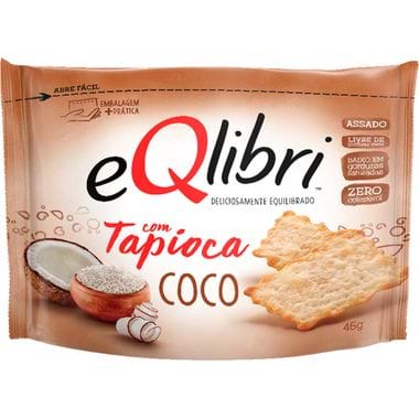 Biscoito Cracker com Tapioca Sabor Coco Eqlibri 45g