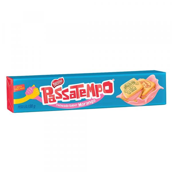 Biscoito Passatempo Recheado Morango 130g - Nestlé