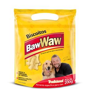 Biscoito Tradicional para Cães para Raças Grandes e Gigantes 200g - BAW WAW - 50 G