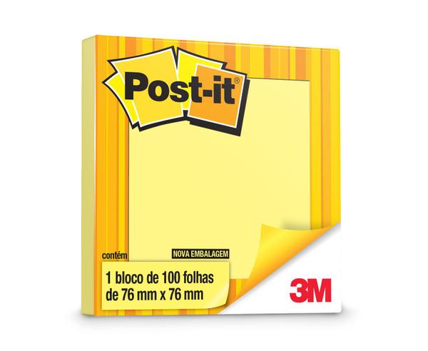 Bloco Adesivo 3M Post-It Choose 076 X 076 Mm 100 Fls Amarelo HB004088090