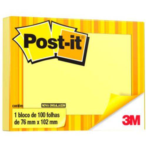 Bloco Adesivo Post-It® - 76 Mm X 102 Mm Amarelo - 100 Folhas