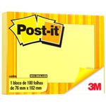 Bloco Adesivo Post-It® - 76 Mm X 102 Mm Amarelo - 100 Folhas