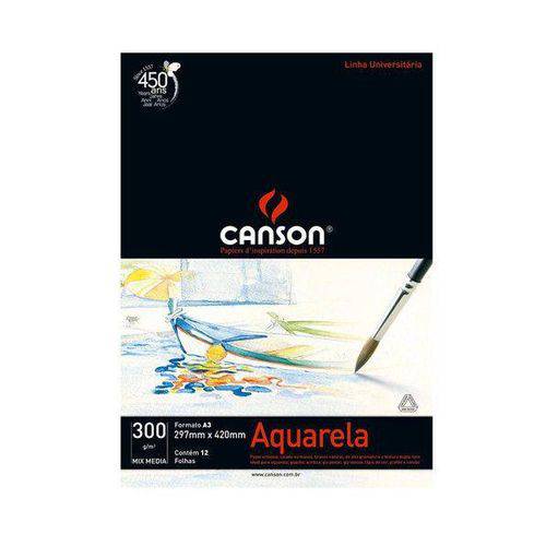 Bloco Canson Aquarela – Mix Media Linha Universitária 300g/m² A3 com 12 Folhas – 666671
