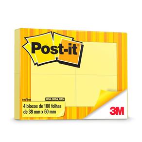 Bloco Post-It 653 38X50 Amarelo PT/04 - 3M