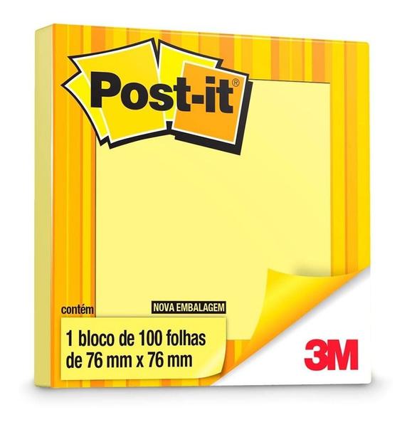 Bloco Post-it 654 76x76 Amarelo Refil 3m