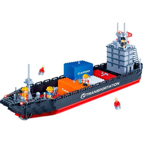 Blocos de Montar Banbao Transporte Navio Container - 716 Peças