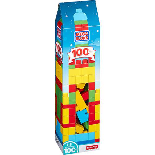 Blocos de Montar - First Builders Colorido Tubo com 100 Peças - Mega Bloks