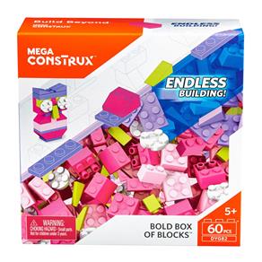 Blocos de Montar - Mega Bloks - Box Small Blocks - Rosa - Fisher-Price