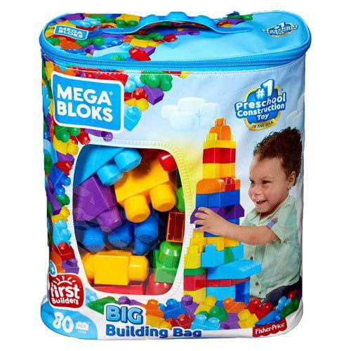 Blocos de Montar - Mega Bloks - Sacola com 80 Peças - Fisher-Price - Fisher Price