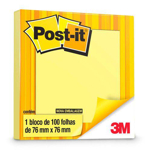 Blocos Recado Adesivos Post-It 654 76x76mm Amarelo | 4 Blocos - 3m