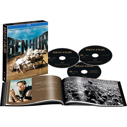 Blu-ray Ben-Hur - Edição 50 Anos Aniversário (Triplo)