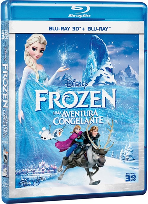 Blu-Ray 2D + Blu-Ray 3D - Frozen - uma Aventura Congelante