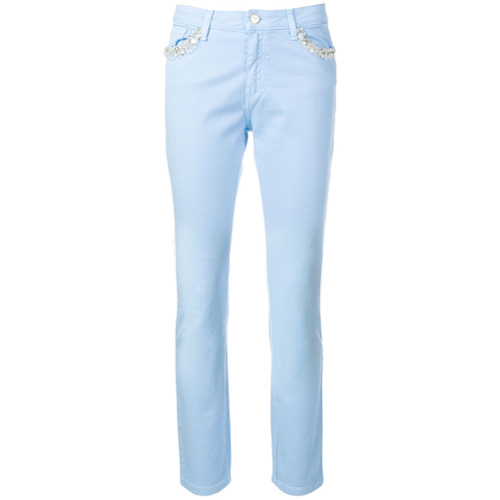 Blugirl Calça Jeans com Aplicações - Azul