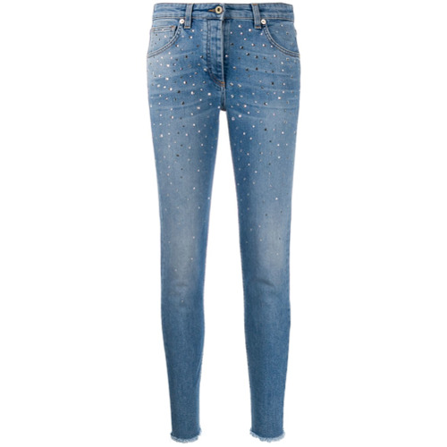 Blumarine Calça Jeans com Aplicações - Azul