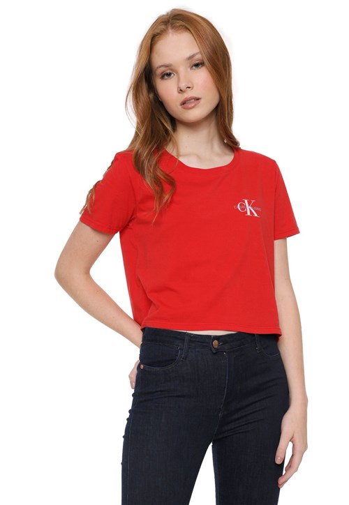 Blusa Calvin Klein Jeans Lettering Vermelha