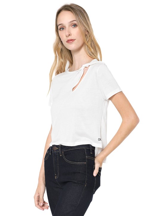 Blusa Calvin Klein Jeans Recorte Branca