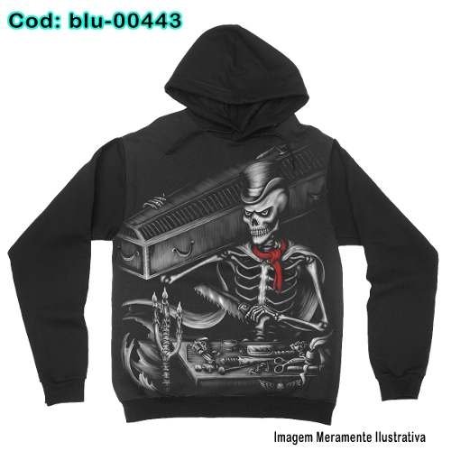 Blusa de Frio Moletom Death Coffin Torture -Blu0443 (Preto, PP)