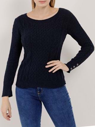 Blusa de Tricot Feminina Azul Marinho