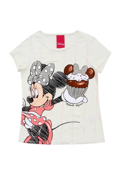 Blusa Disney Menina Minnie Off-White