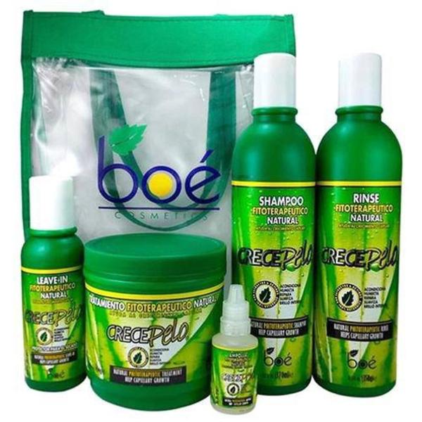 Boé Kit Cosméticos Crece Pelo Pack com 5 Produtos + Sacolinha - Bóe