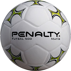 Bola de Futsal Penalty Matís 500 Sem Costura Termotec Branco, Verde e Preto