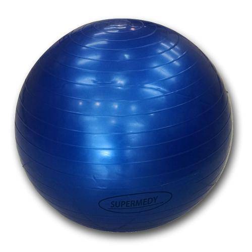 Bola de Ginastica 65cm C/ Bomba para Inflar Supermedy Azul