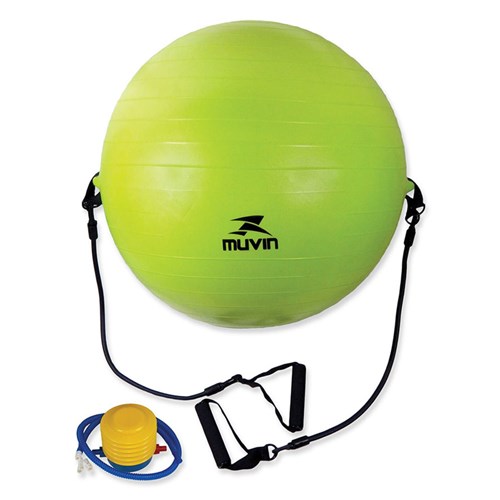 Bola de Ginástica com Extensor Muvin 65cm BLG 400 Verde