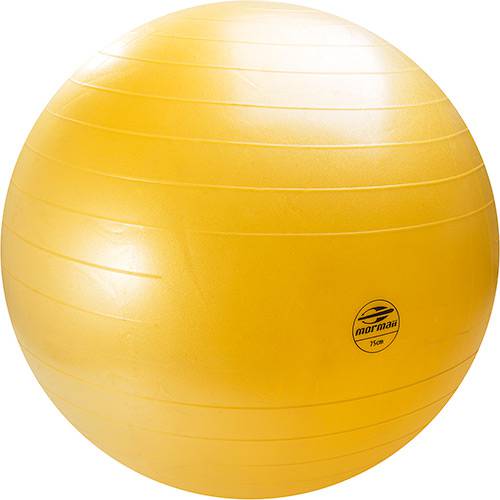 Tamanhos, Medidas e Dimensões do produto Bola de Ginástica Emborrachada Mormaii Fitness Gym Ball Anti-Burst Amarelo 75cm
