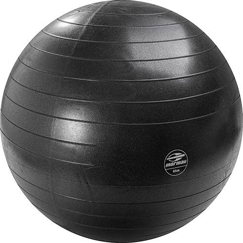 Bola de Ginástica Emborrachada Mormaii Fitness Gym Ball Anti-Burst Preto 65cm
