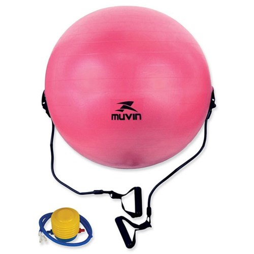 Bola de Ginástica Muvin com Extensor 65cm BLG 400 Pink
