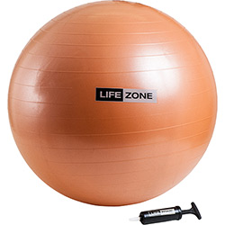 Bola de Pilates Anti-Estouro Laranja 65cm com Bomba Life Zone
