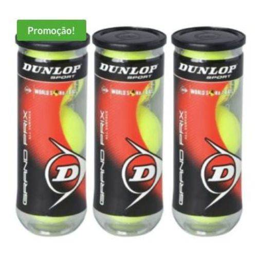 Bola de Tênis Dunlop Grand Prix -tubos com 3 Bolas - 3 Tubos com 3 Bolas