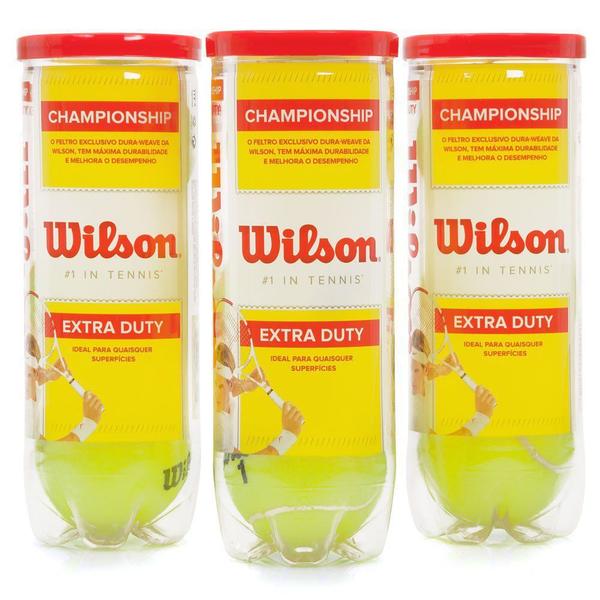 Bola de Tênis Wilson Championship Extra Duty C/ 3 Tubos