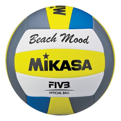 Bola de Vôlei de Praia Mikasa Vxs-Bmd - Cinza/Amarelo/Azul/Branco