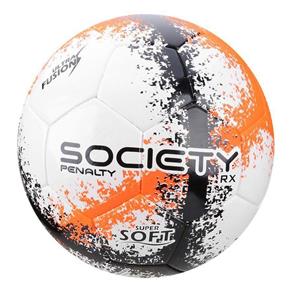 Bola Futebol Society Penalty Rx R3 Fusion VIII Laranja e Preto