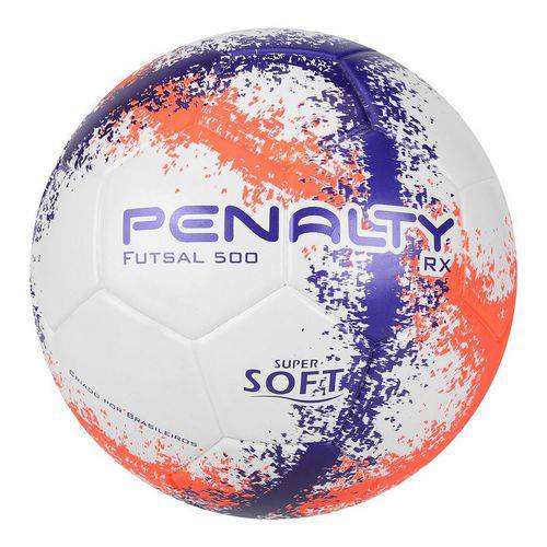 Bola Futsal Penalty RX 500 R3 Fusion VIII Branco/Laranja/Roxo