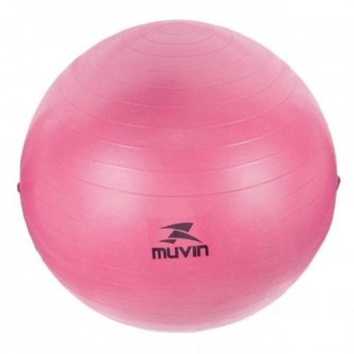 Bola Suica para Pilates com Extensor Rosa 65cm Muvin