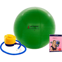 Bola Suíça para Pilates e Exercícios Bioshape Verde Até 300kg com DVD de Aula