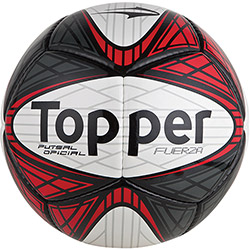 Bola Topper Fuerza Futsal - Branco/Vermelho/Preto