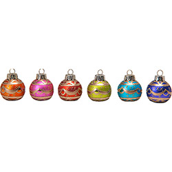 Bolas de Natal Decoradas Luxo 4cm 6 Unidades Christmas Traditions