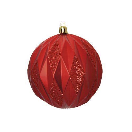Bolas de Natal Decorativa Losangos 6 Pçs 8Cm Vermelha