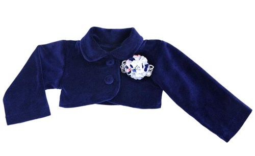 Bolero Libelinha para Bebê em Plush - Azul