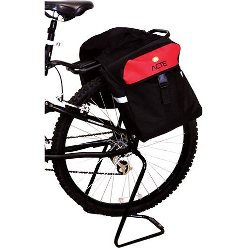 Bolsa Bike Bagageiro - Preta e Vermelha - Acte Sports