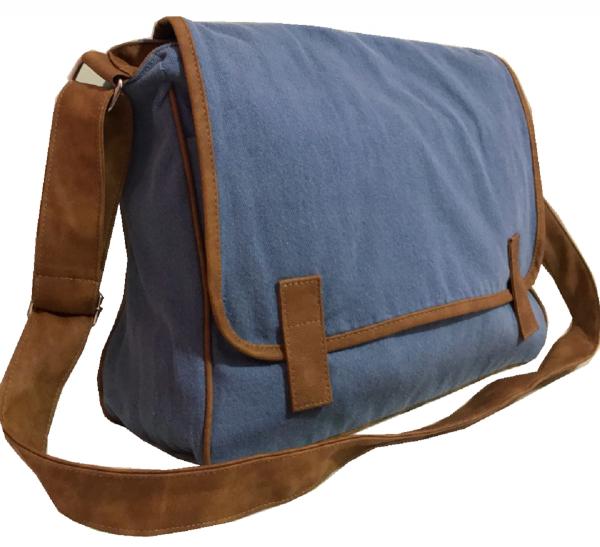 Bolsa Carteiro, Masculina, Feminina, Tiracolo, Jeans - Ff