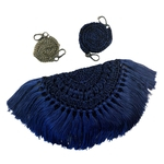 Bolsa De Crochê Com Franja Ava – Azul