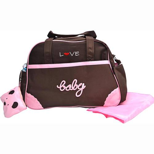 Bolsa do Bebê Baby Rosa com Saco Trocador - Love