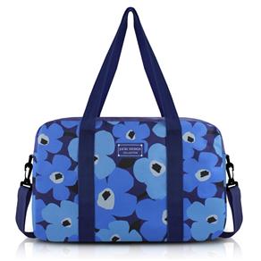 Bolsa Mala de Viagem Academia com Alça Ajustável Estampada Flores Jacki Design Azul - Azul Royal - Único