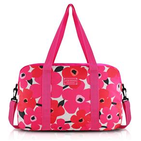 Bolsa Mala de Viagem Academia com Alça Ajustável Estampada Flores Jacki Design Pink - Pink - Único