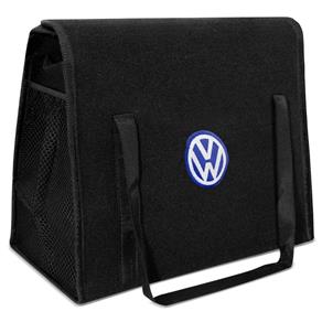 Tudo sobre 'Bolsa Organizadora Porta Malas Universal Preto Logo Volkswagen Bordado em Carpete'